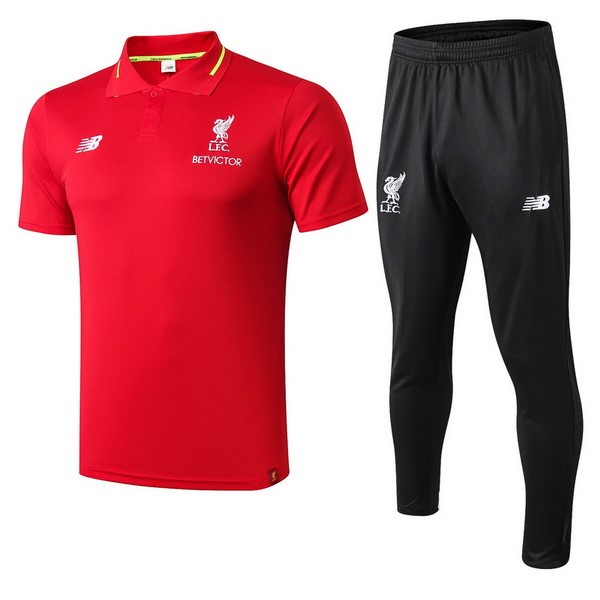 Polo Komplett Set Liverpool 2018-19 Rote Schwarz